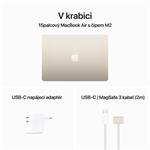 Apple MacBook Air 15",M2 8-core CPU/10-core GPU,8GB,512GB,Starlight,CZ (MQKV3CZ/A)
