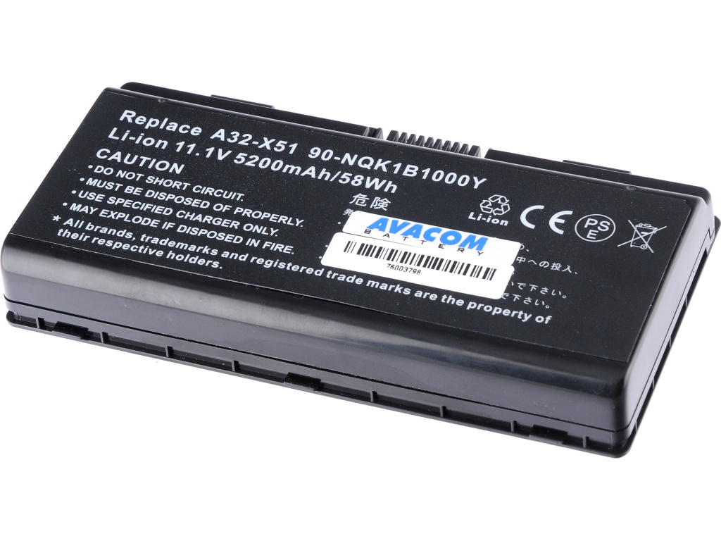 AVACOM Asus X51, X58 series A32-X51, A32-T12 Li-Ion 11,1V 5200mAh/58Wh
