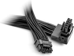 12V-2x6 / 12VHPWR 90° PCI-E reverzný kábel (čierny, 70cm)