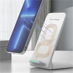 1stCOOL Bezdrôtová nabíjačka QI so skladacím stojanom, biela, USB-C