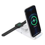 1stCOOL Bezdrôtová skladacia nabíjačka QI 3v1 biela, kompatibilná s Apple