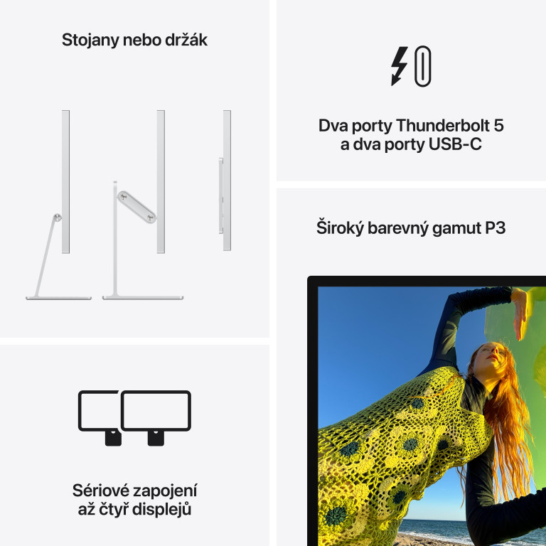 27" displej Apple Studio - Sklo s nanotextúrou - Stojan s nastaviteľným sklonom a výškou
