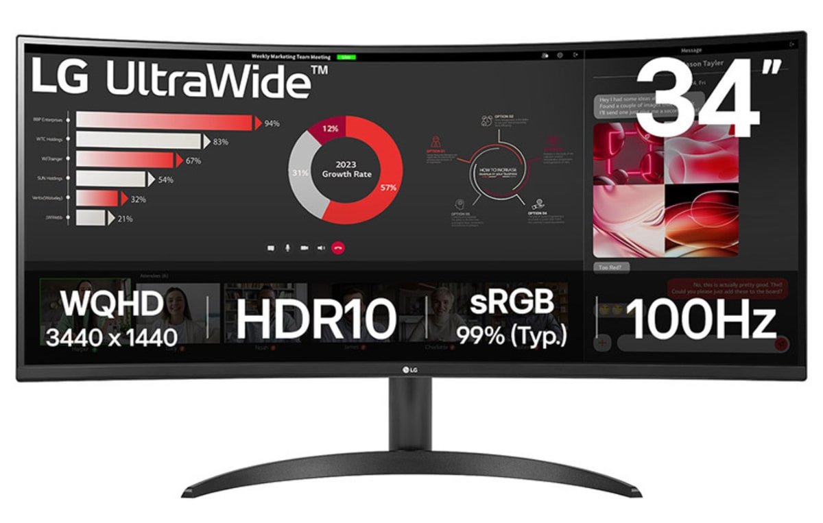 34" zakrivený monitor LG 34WR50QK-B