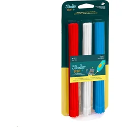 3Doodler náplň ECO-PCL pre 3D pero Start+ 75ks - červená, modrá, biela