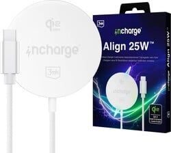 3mk bezdrôtová nabíjačka InCharge Align Qi 2.2 25 W pre Apple, biela