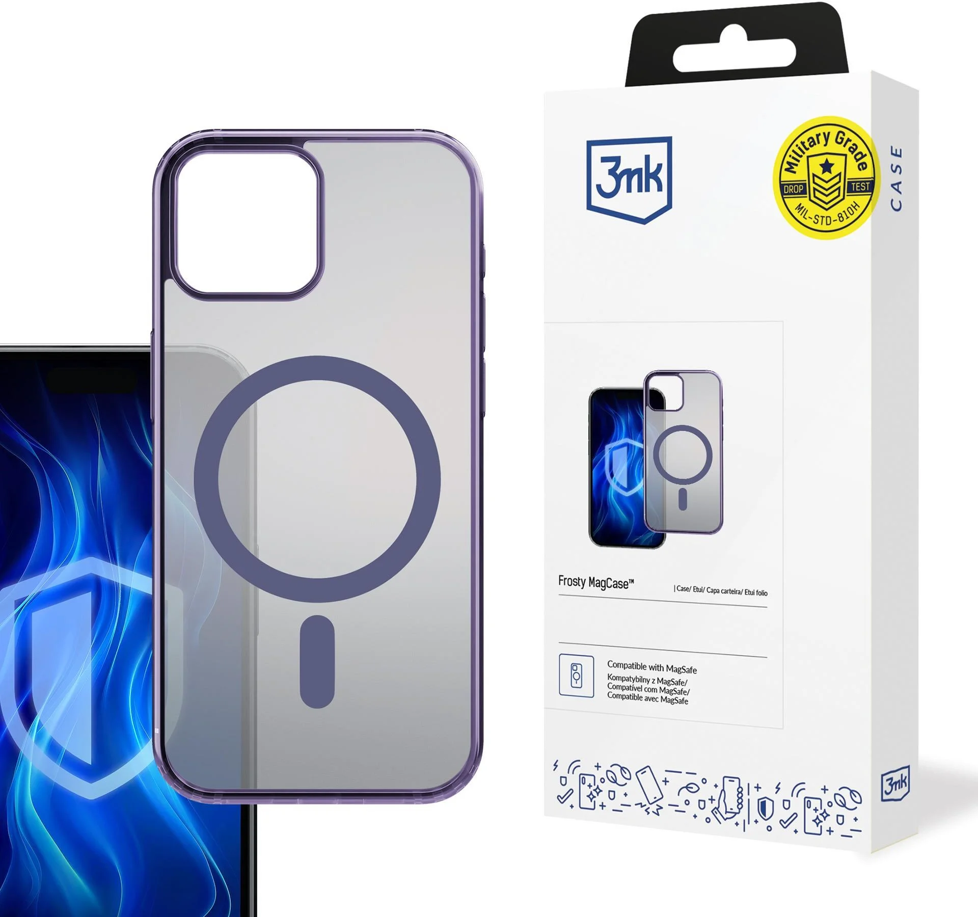 3mk Frosty MagCase Purple iPhone 13