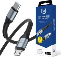 3mk Hyper Cable N-SERIES C na Micro, 3 m, QC 3.0, 5 V/2 A, 10 W, čierny