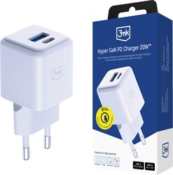3mk Hyper GaN nabíjačka 20 W, biela