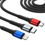 3mk kabel Hyper Cable N-SERIES 6 in 1 C/A to C/Lightning/Micro 1.2m QC 3.0 9V/2A 18W Black