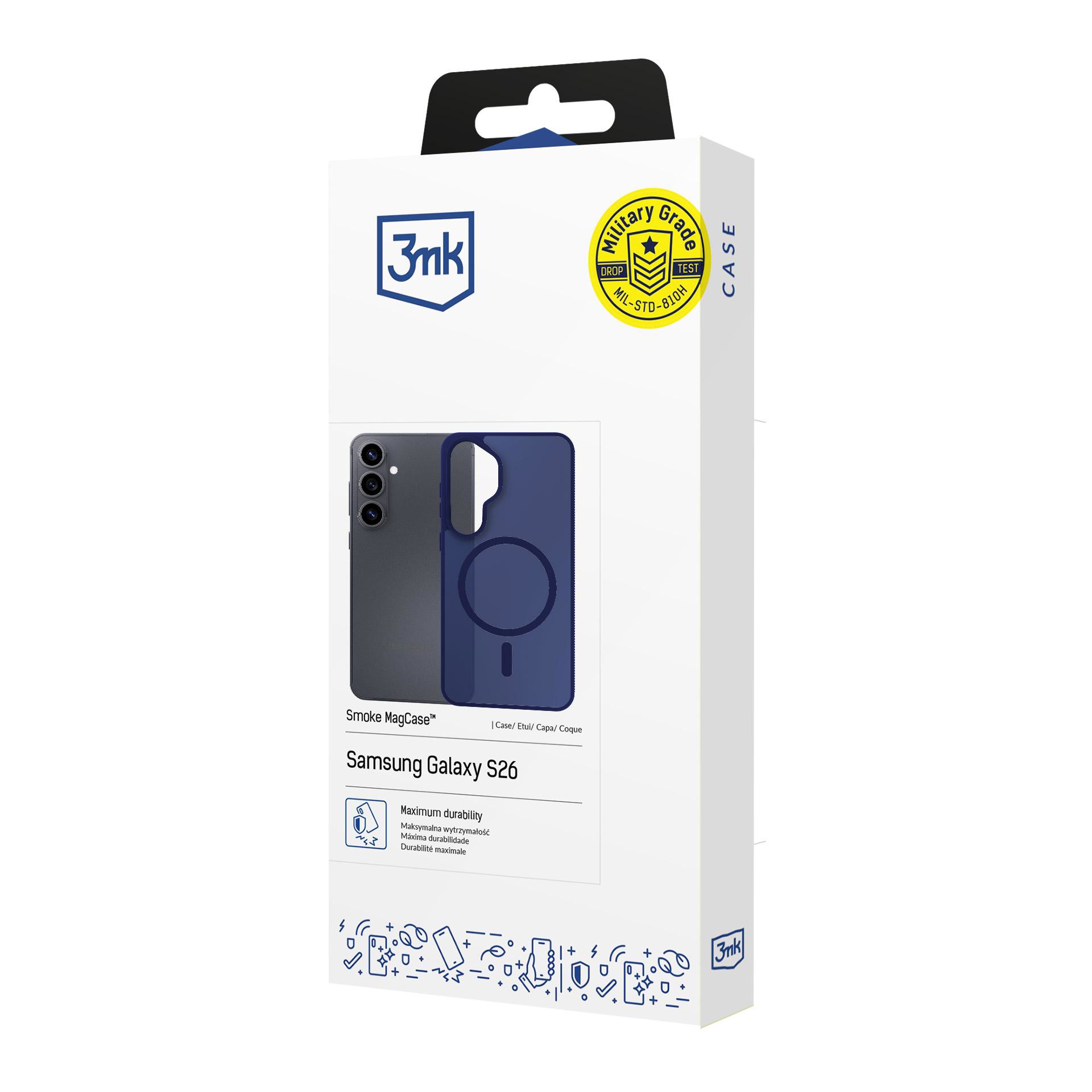 3mk ochranný kryt Smoke MagCase Blue pro Samsung Galaxy S26