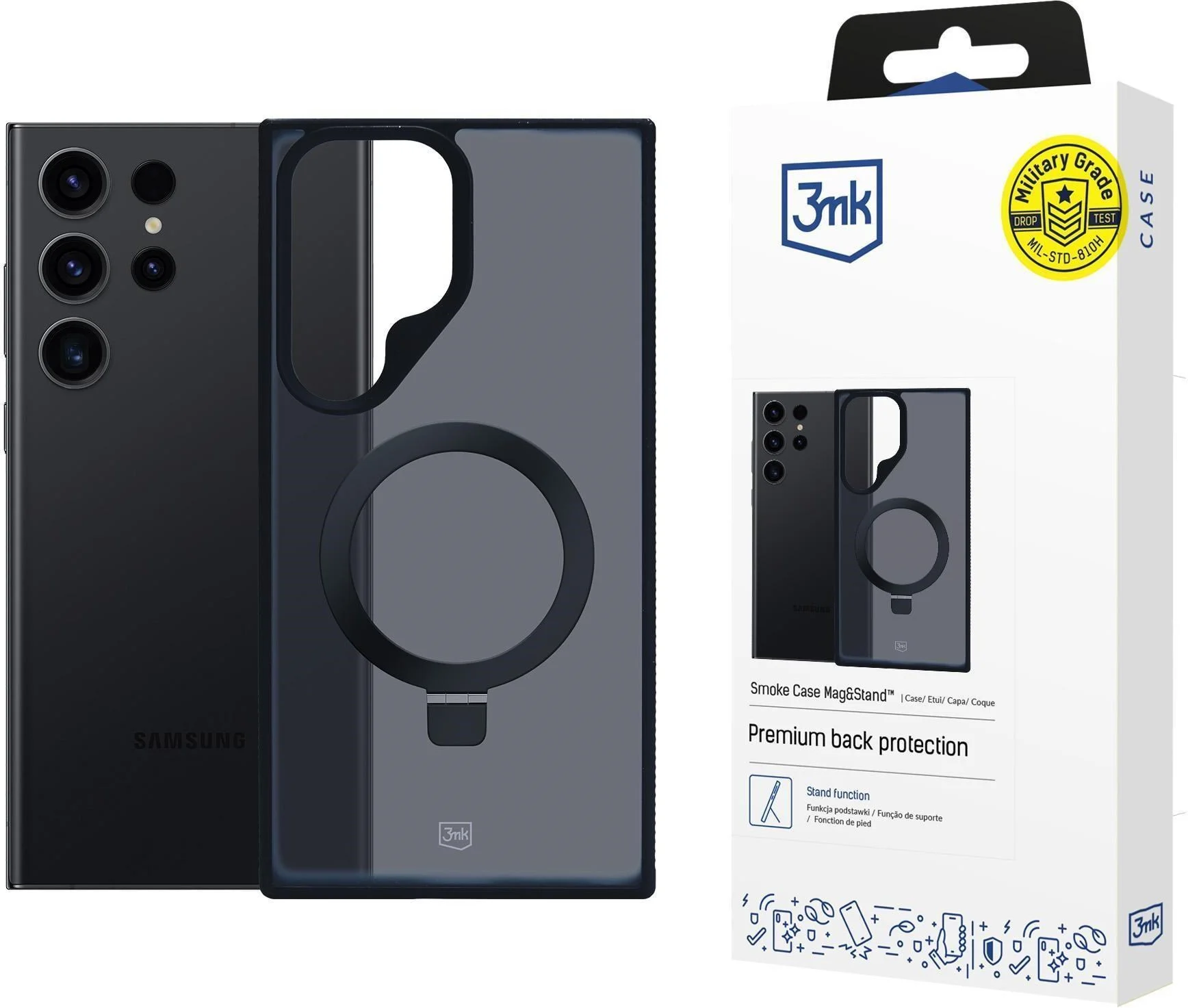 3mk Smoke Case Mag&Stand pre Galaxy S25 Ultra