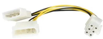 5,25" Molex - 6-pinová redukcia napájania pre grafické karty PCI-E