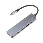 5-portový hliníkový USB-C FIXED HUB Mini pre notebooky a tablety, sivý