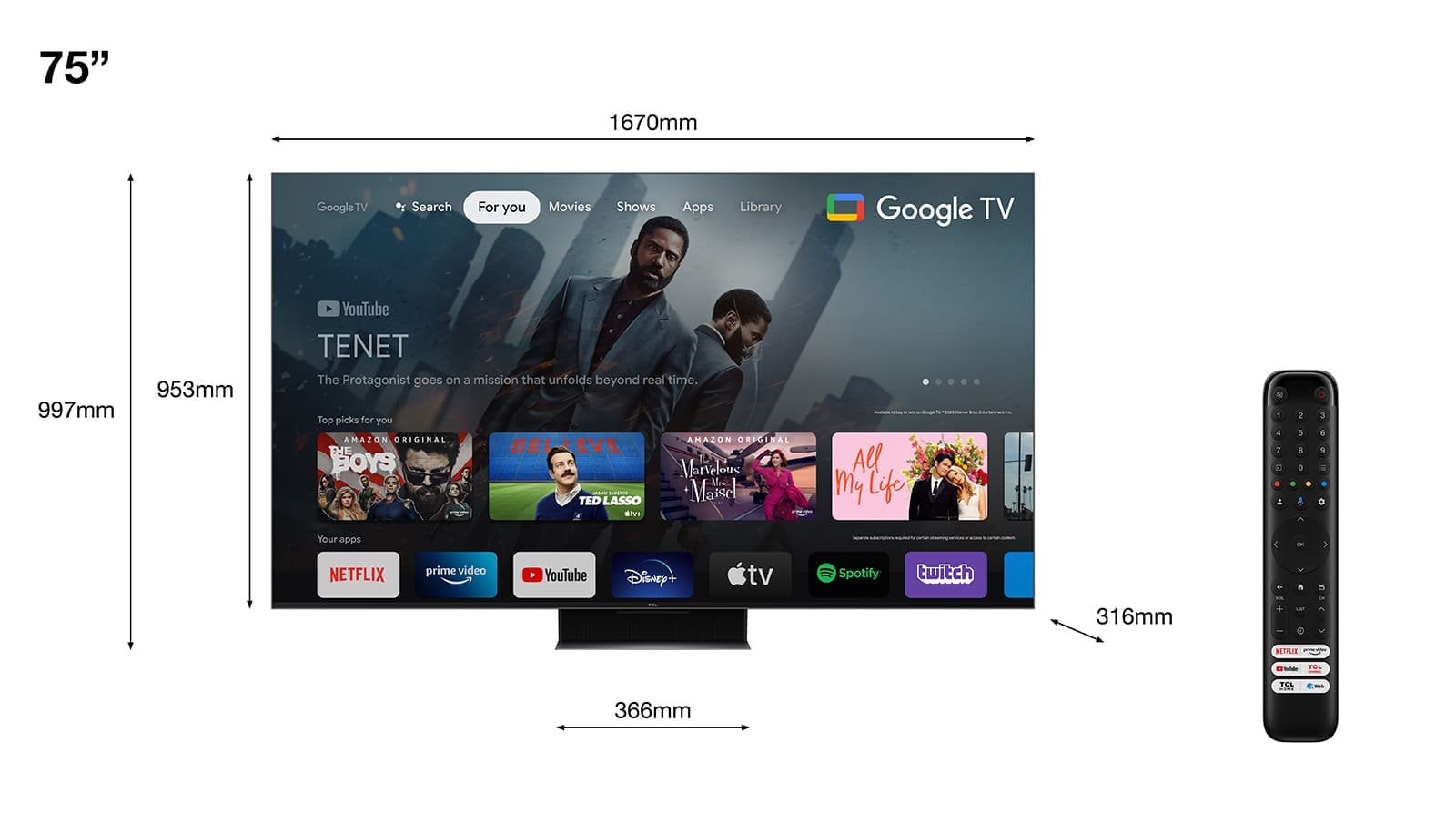 75" TCL 75C845