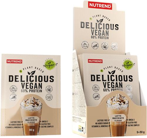 Nutrend DELICIOUS Vegan Protein, 5 x 30g, latte macchiato