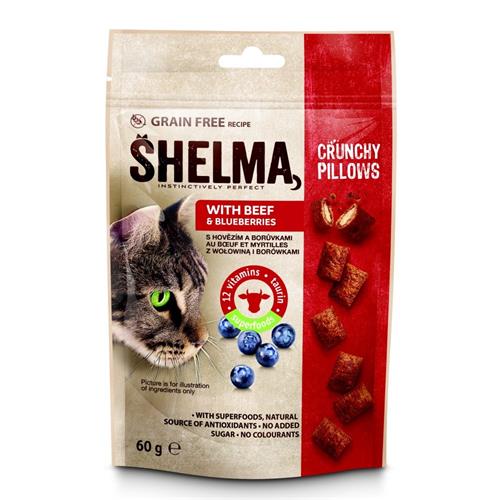 SHELMA polštářky s hovězím a borůvkami GF 60 g, 4ks