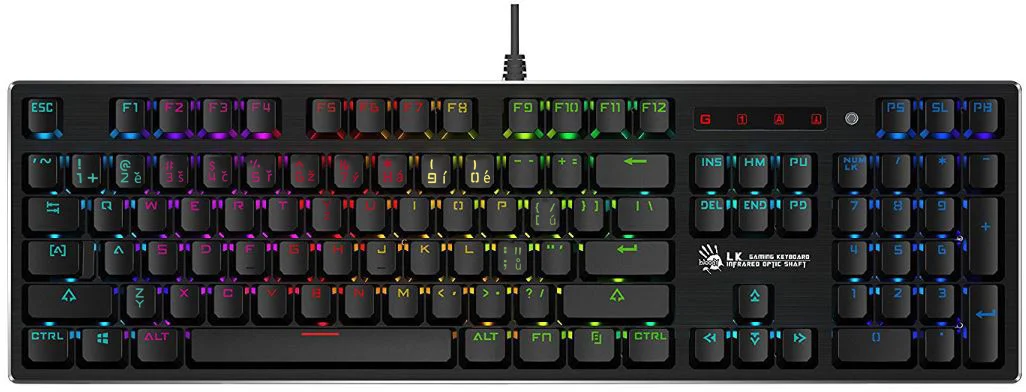 A4tech Bloody B820R mechanická herná klávesnica RGB, USB, CZ, RED SWITCH