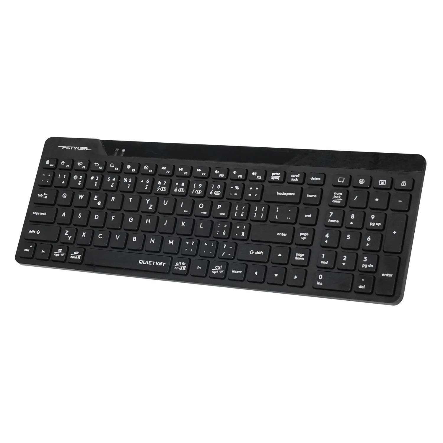 A4tech FStyler FBK23 AS, bezdrôtová klávesnica s duálnym režimom Bluetooth + 2,4 GHz, CZ, čierna