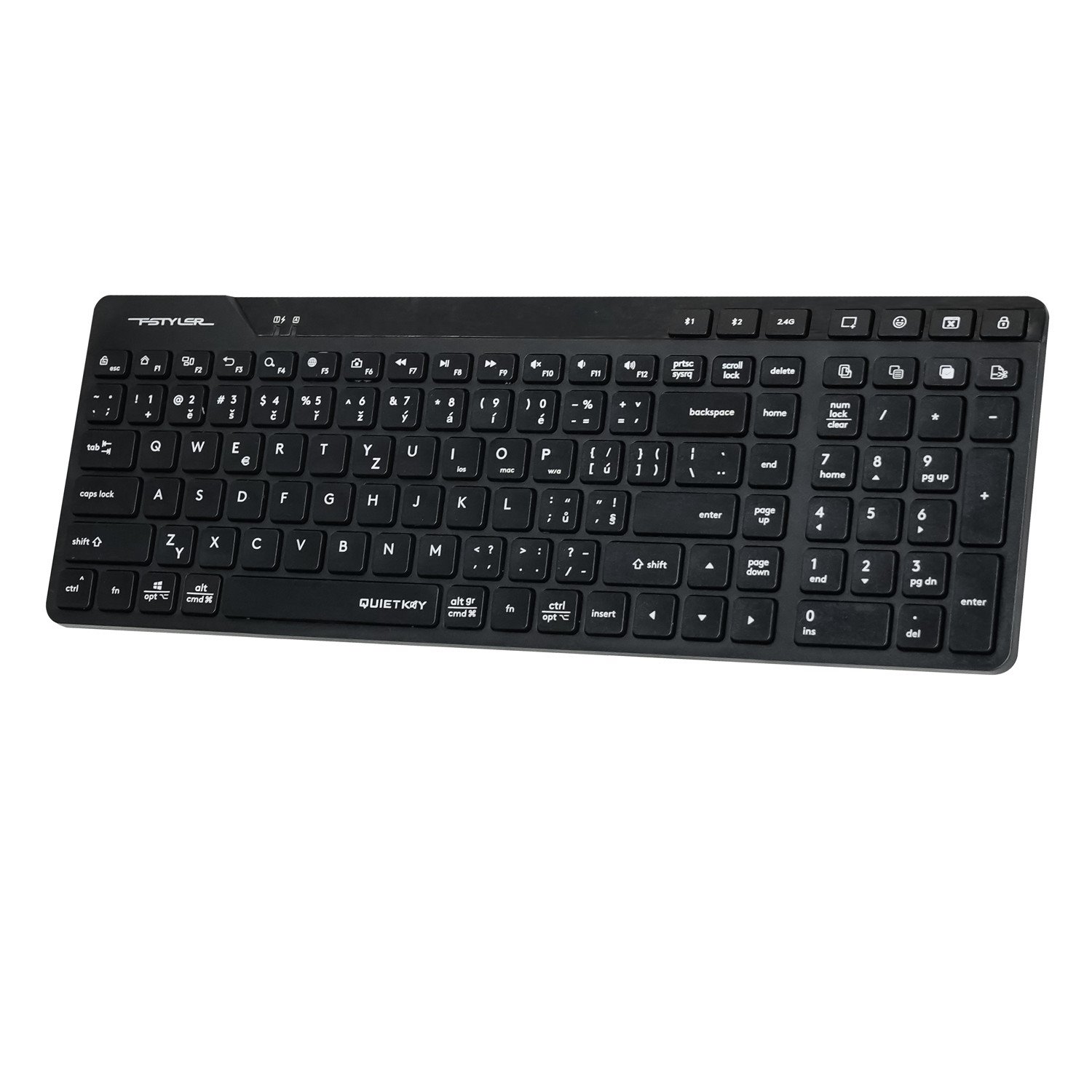 A4tech FStyler FBK27C AS, bezdrátová Dual mode Bluetooth+2,4G klávesnice, CZ, černá