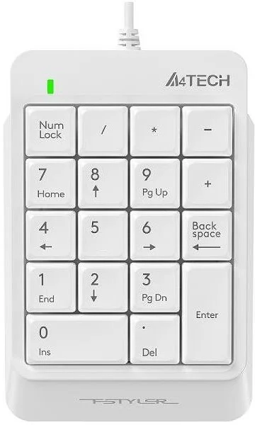 A4Tech numerická klávesnice Fstyler FK13P, bílá