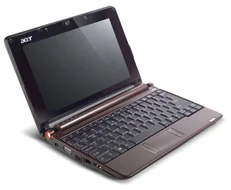 ACER Aspire ONE A110-Ac 8,9" Atom N270/1GB/8GB/SD/CR 5-v-1/WL/CAM/Linux/Brown