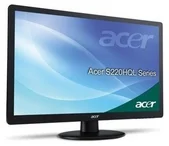 ACER S220HQLbd 22" LCD black. 1920x1080, 1mil:1, 250cd/m2, 5ms, DVI