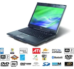 ACER TM 6464WLMi 15,4+"T5600/1GB/120GB/ATIx1300/DVD±RW/W/BT/CAM/FingerPrint/X