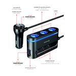 Adaptér do auta SWISSTEN 3x CL, 2x UCB-C PD a 1x USB-A QA 3.0, 108W - 216W