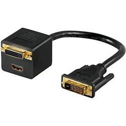 Adapter DVI(24+1) male => DVI(24+1) female + HDMI female kpdva-10 - Kabely + redukce