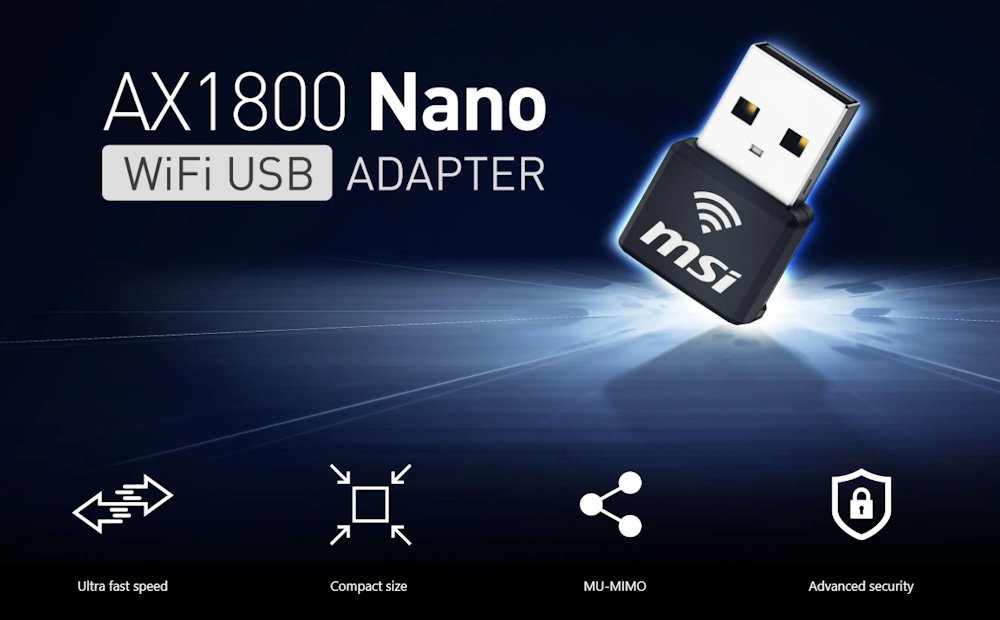 Adaptér MSI WiFi USB AX1800 Nano