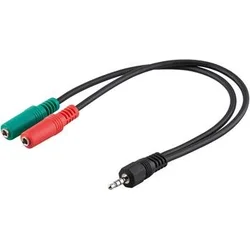 Adaptér PremiumCord 4-pólový jack3,5 mm pre slúchadlá a mikrofón, 30 cm