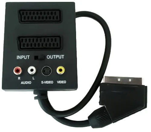 Adaptér PremiumCord SCART/M-2xSCART+3xCINCH+Prepínač IN/OUT