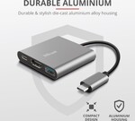 Adaptér Trust Dalyx 3-v-1 s viacerými portmi USB-C