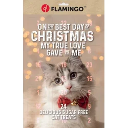 Adventný kalendár Flamingo s pochúťkami pre mačky 295 g