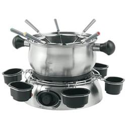 AEG Fondue z nerezové oceli FD 5543, 1300 W, 1.5 l, 6 nádobek na omáčky á 50 ml, 8 fondue vidliček