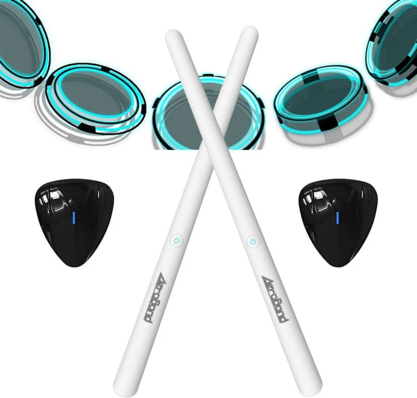 AeroBand Smart Bubnovací Paličky PocketDrum 2 KIT + senzor na nohu bílé