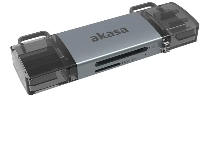 AKASA - Dvojitá čítačka kariet 2-v-1 USB 3.2 OTG