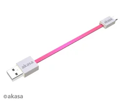 AKASA kabel PROSLIM USB 2.0 Type A na micro B, 15cm růžový