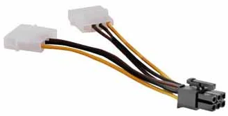 AKASA redukčný kábel 2x4pin Molex na 1xPCI-Express