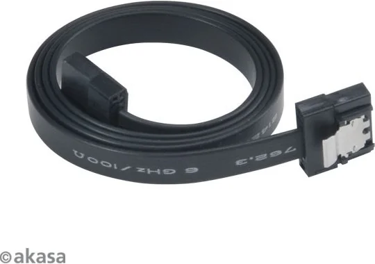 AKASA SATA 3.0 kábel, super tenký, so skrytým zámkom, 50 cm, čierny