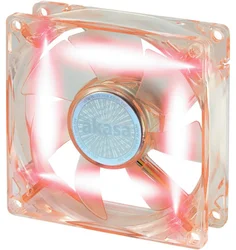 AKASA ventilátor AK-170CR-4RDS 8cm, průhledný červený