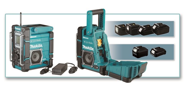 Akumulátorové rádio Makita DMR301 s nabíjačkou, DAB, Bluetooth, Li-ion CXT 10,8/12V,LXT14,4/18V Z