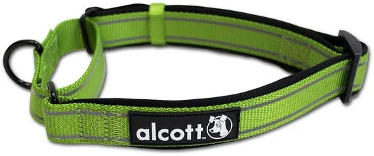 Alcott reflexný obojok pre psov, Martingale, zelený, veľkosť S