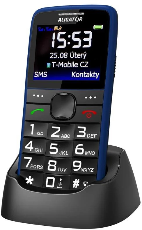 Aligator A675 Senior modrý + stolní nabíječka