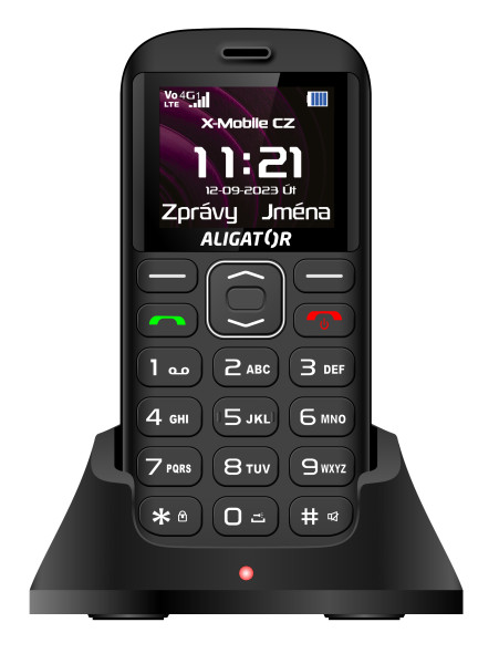 ALIGATOR A720 4G Senior čierny + stolová nabíjačka