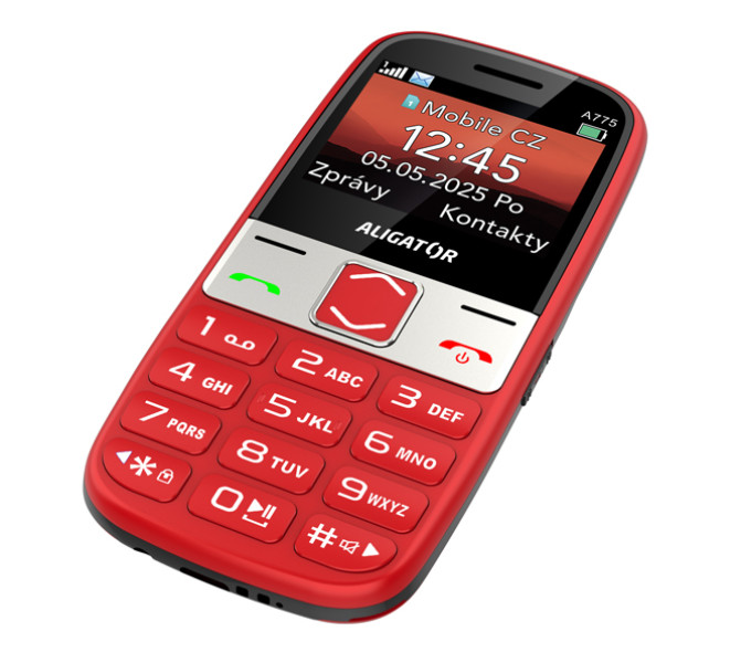 ALIGATOR A775 Senior červený + stolová nabíjačka