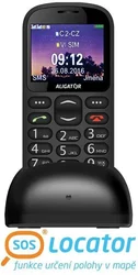 Aligator A880 GPS Senior černý + stolní nabíječka