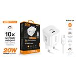ALIGATOR Mini rýchlonabíjačka, PD 20W, kábel USB-C/USB-C, biela