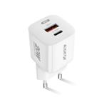 ALIGATOR Mini rýchlonabíjačka, PD 20W USB + USB-C, biela