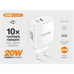ALIGATOR PD 20W rýchlonabíjačka USB-C s káblom USB-C/Lightning (iPhone), biela